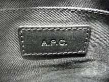 1円 ■美品■ APC アーペーセー レザー クロスボディ ワンショルダーバッグ 斜め掛けかばん レディース ブラック系 BK0372_画像6