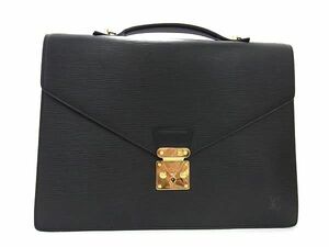 1円 ■極美品■ LOUIS VUITTON ルイヴィトン M54462 エピ ポルトドキュマン バンドリエール ビジネスバッグ メンズ ブラック系 AZ1049