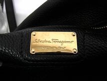 1円 ■極美品■ Salvatore Ferragamo フェラガモ EE-21 F565 レザー クロスボディ 2WAY ハンドバッグ ショルダー ブラック系 BK0395_画像6