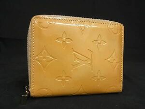 1円 LOUIS VUITTON ルイヴィトン M91015 モノグラムヴェルニ ブルーム ラウンドファスナー 財布 ウォレット イエロー系 AV7655