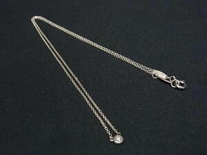 1円■美品■TIFFANY＆Co ティファニー エルサペレッティ バイザヤード 1P ダイヤモンド AG925 ネックレス アクセサリー シルバー系 AX4813