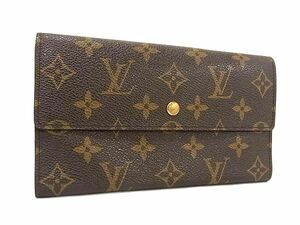 1円 LOUIS VUITTON ヴィトン M61215 モノグラム ポルトレゾール インターナショナル USA 三つ折り 長財布 ウォレット ブラウン系 FA2218