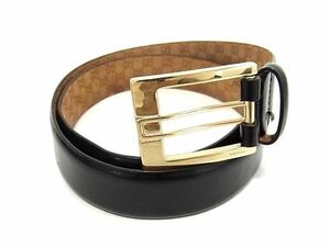 1 jpy GUCCI Gucci 201782 1766 leather belt declared size 80*32 lady's men's black group FC0647