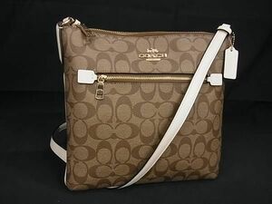 1 jpy # new goods # unused # COACH Coach C1554 signature PVC× leather Cross body shoulder bag lady's brown group BG8013