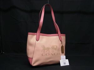 1円 ■美品■ COACH コーチ C5775 カラーブロックウィズホースアンドキャリッジ レザー トートバッグ ショルダー ピンク系 BJ1933