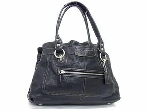 1円 ■美品■ COACH コーチ F14686 ペネロピ レザー ハンドバッグ トート ショルダー 肩掛けかばん レディース ブラック系 AW4718