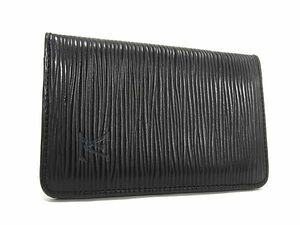 1円 ■美品■ LOUIS VUITTON ルイヴィトン M56572 エピ ポシェットカルトヴィジット カードケース パスケース ブラック系 FB0406