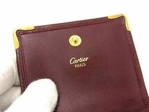 1円 ■極美品■ Cartier カルティエ マストライン レザー コインケース コインパース 小銭入れ メンズ レディース ボルドー系 FB0436_画像5