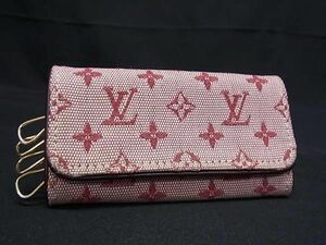 1円 LOUIS VUITTON ルイヴィトン M92426 モノグラムミニ ミュルティクレ4 4連 キーケース 鍵入れ スリーズ レッド系 FB0431