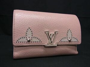 1円 LOUIS VUITTON ルイヴィトン M63221 トリヨンレザー ポルトフォイユ カプシーヌ コンパクト 財布 ウォレット ピンク系 FC0371