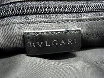 1円 BVLGARI ブルガリブルガリ ロゴマニア キャンバス トートバッグ ショルダーバッグ 肩掛けかばん レディース ブラック系 AY1592_画像6