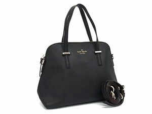 1円 ■美品■ kate spade ケイトスペード PXRU4471 レザー 2WAY ハンドバッグ ショルダー 斜め掛け レディース ブラック系 CD1892