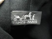 1円 HERMES エルメス フールトゥMM キャンバス シルバー金具 トートバッグ ハンドバッグ レディース メンズ ブラック系 AZ0017_画像6