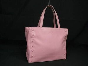 1円 CELINE セリーヌ レザー トートバッグ ハンドバッグ レディース ピンク系 BF7254