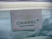 1円 CHANEL シャネル ココマーク スポーツライン サーフライン ハーフサマー キャンバス ハンドバッグ トート ライトブルー系 AW4516_画像6