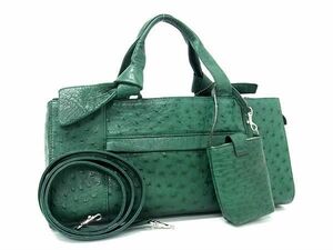 1 иен # первоклассный # подлинный товар #JRA легализация # превосходный товар # Ostrich 2WAY ручная сумочка сумка на плечо женский оттенок зеленого BF7488