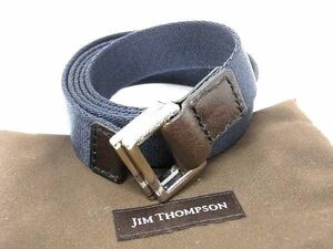 ■美品■ JIM THOMPSON ジムトンプソン ナイロンキャンバス シルバー金具 ベルト メンズ レディース ネイビー系 DD3384