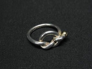 1円 ■美品■ TIFFANY＆Co ティファニー ラブノット K18 750 18金×SV925 リング 指輪 アクセサリー 約6号 シルバー系×ゴールド系 AV9827