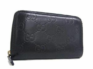 1円 ■美品■ GUCCI グッチ 235558 レザー コインケース コインパース 小銭入れ メンズ レディース ブラック系 AV9544