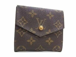 1円 LOUIS VUITTON ルイヴィトン M61660 モノグラム ポルトモネビエ カルトクレディ 三つ折り 財布 ウォレット ブラウン系 FA2223