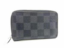 1円 LOUIS VUITTON ルイヴィトン N63076 ダミエグラフィット ジッピー コインケース コインパース 小銭入れ メンズ ブラック系 AY0833_画像1