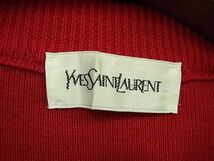 1円 ■極美品■ YVESSAINTLAURENT イヴサンローラン ウール100％ ワンピース 長袖 サイズ M 洋服 レディース レッド系 FA3568_画像3