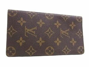 1円 ■美品■ LOUIS VUITTON ルイヴィトン M60825 モノグラム ポルトカルトクレディ 二つ折り 長財布 ウォレット ブラウン系 FA3582