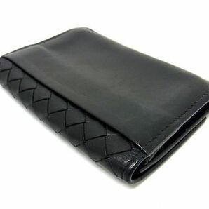 1円 ■美品■ BOTTEGA VENETA ボッテガヴェネタ イントレチャート レザー カードケース カード入れ 名刺入れ メンズ ブラック系 AY0762の画像2