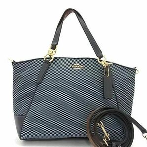 1円 ■極美品■ COACH コーチ 27576 キャンバス×レザー 2WAY ハンドバッグ ショルダーバッグ レディース ネイビー系 AW4750の画像1