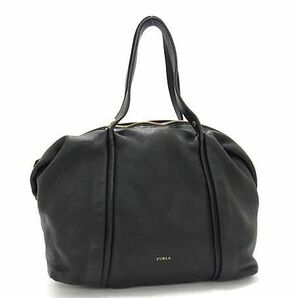 1円 ■美品■ FURLA フルラ レザー トートバッグ ショルダーバッグ 肩掛けかばん レディース ブラック系 AY1489の画像1