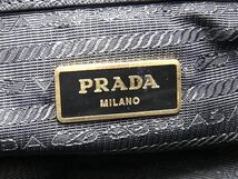 1円 PRADA プラダ サフィアーノレザー 2WAY ショルダーバッグ ハンドバッグ 肩掛け レディース ブラック系 BI1376_画像6