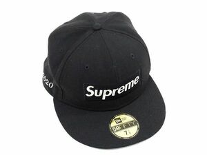 1円 ■極美品■ Supreme シュプリーム ニューエラコラボ ミリオンダラー 2020 ウール100％ キャップ 帽子 サイズ7 1/8 ブラック系 AV9726