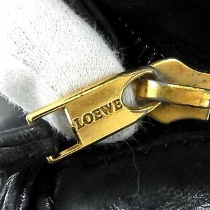 1円 LOEWE ロエベ アナグラム ナッパレザー ハンドバッグ トート ショルダー 肩掛けかばん レディース メンズ ブラック系 FC2686の画像6