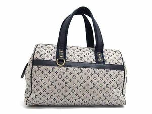 1円 ■美品■ LOUIS VUITTON ルイヴィトン M92211 モノグラムミニ ジョセフィーヌGM ハンドバッグ トートバッグ レディース ブルー FA1378