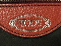 1円 ■極美品■ TODS トッズ ウェーブ レザー ハンドバッグ トートバッグ ショルダーバッグ 肩掛け レディース レッド系 FC0424_画像6