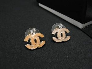 1円 CHANEL シャネル ココマーク 04P ラインストーン ピアス アクセサリー レディース ベージュ系×シルバー系 AV5540