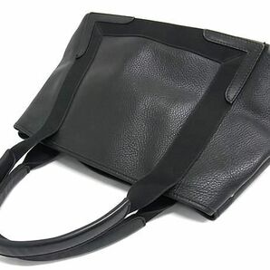 1円 BALENCIAGA バレンシアガ 339933 ネイビーカバス レザー ハンドバッグ トート ショルダー 肩掛けかばん レディース ブラック系 FC2563の画像3