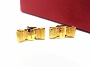 1円 ■極美品■ Salvatore Ferragamo フェラガモ ヴァラリボン ピアス アクセサリー レディース ゴールド系 AX4888