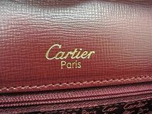 1円 ■極美品■ Cartier カルティエ マストライン レザー ショルダーバッグ 肩掛けかばん 斜め掛けかばん レディース ボルドー系 FC2494_画像6