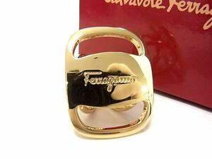 1円 ■極美品■ Salvatore Ferragamo フェラガモ ヴァラ スカーフリング スカーフ留め アクセサリー レディース ゴールド系 AV8977