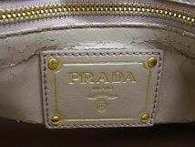 1円 ■美品■ PRADA プラダ BN1867 レザー クロスボディ 2WAY ハンドバッグ ショルダー 斜め掛け レディース ベージュ系 FC3501_画像6