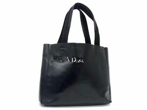 1円 PRADA プラダ レザー ハンドバッグ トートバッグ レディース メンズ ブラック系 FC2899