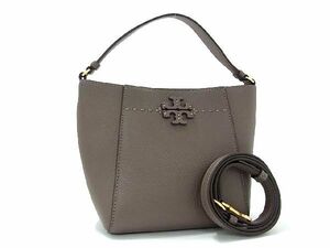 1円 ■新品■未使用■ TORY BURCH トリーバーチ マックグロー レザー 2WAY ハンドバッグ ショルダーバッグ レディース グレージュ系 AV1393