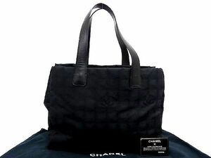 1円 ■極美品■ CHANEL シャネル ココマーク ニュートラベルライン ナイロンキャンバス トートバッグ ショルダー ブラック系 AG4561