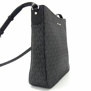 1円 ■新品■未使用■ MICHAEL KORS マイケルコース MK柄 PVC クロスボディ ショルダーバッグ 斜め掛けかばん ブラック系 BF3548の画像2