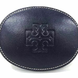 1円 ■新品同様■ TORY BURCH トリーバーチ Tモノグラム レザー 巾着型 2WAY ハンドバッグ ショルダー クロスボディ ネイビー系 AH5736の画像6