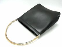 1円 ■極美品■ Cartier カルティエ トリニティ レザー メタルハンドル ハンドバッグ レディース ブラック系 AV0055_画像5