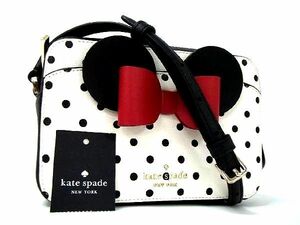 1円 ■新品■未使用■ kate spade ケイトスペード K4760 ディズニーコラボ ミニーマウス レザー ショルダーバッグ ホワイト系 BC1158