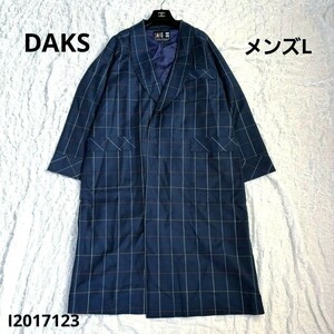 DAKS ダックス タータンチェック柄 ガウンコート メンズ Lサイズ　高級感