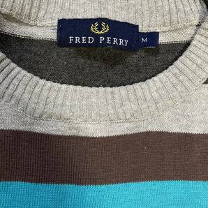 FRED PERRY フレッドペリー メンズニット ボーダー ウールニット ニットセーター メンズ コットンニットセーターの画像3